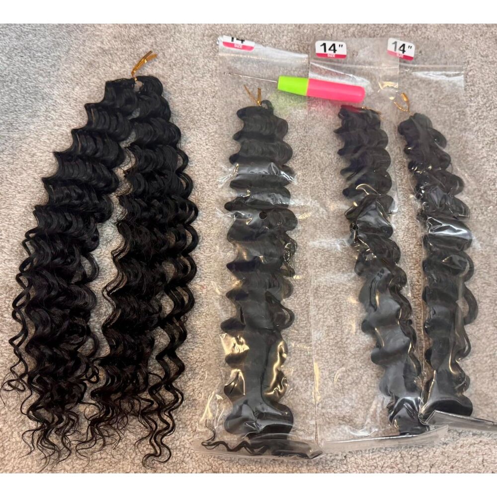 14 Inch Deep Wave Miracle Knots Synthetic Crochet Hair 100 Strands - Picture 2 of 8